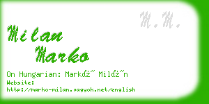 milan marko business card