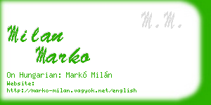 milan marko business card